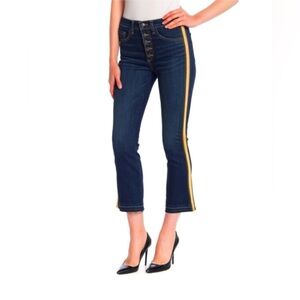 ✨Sexy🌟 VERONICA BEARD Blue with Gold Stripe CAROLYN 10" Baby Boot Jeans sz 27